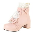thumbnail image 1 of HBFAGFB Bottes pour Femmes à Lacets devant Bottine Cheville Dames Mode Rétro Chaussures d'Automne pour Femmes Rose Taille 37, 1 of 8