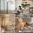 thumbnail image 5 of Arc Floor Lamp with Adjustable Lampshade Watercolor Seashell Soft Pastel Colors Standing Lamp 3 Color Temperatures Dimmable Tall Pole Lamp with Foot Switch for Bedroom, 5 of 8