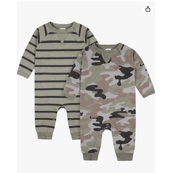 Gerber baby-boys 2-pack Long Leg Romper 0-3 Months