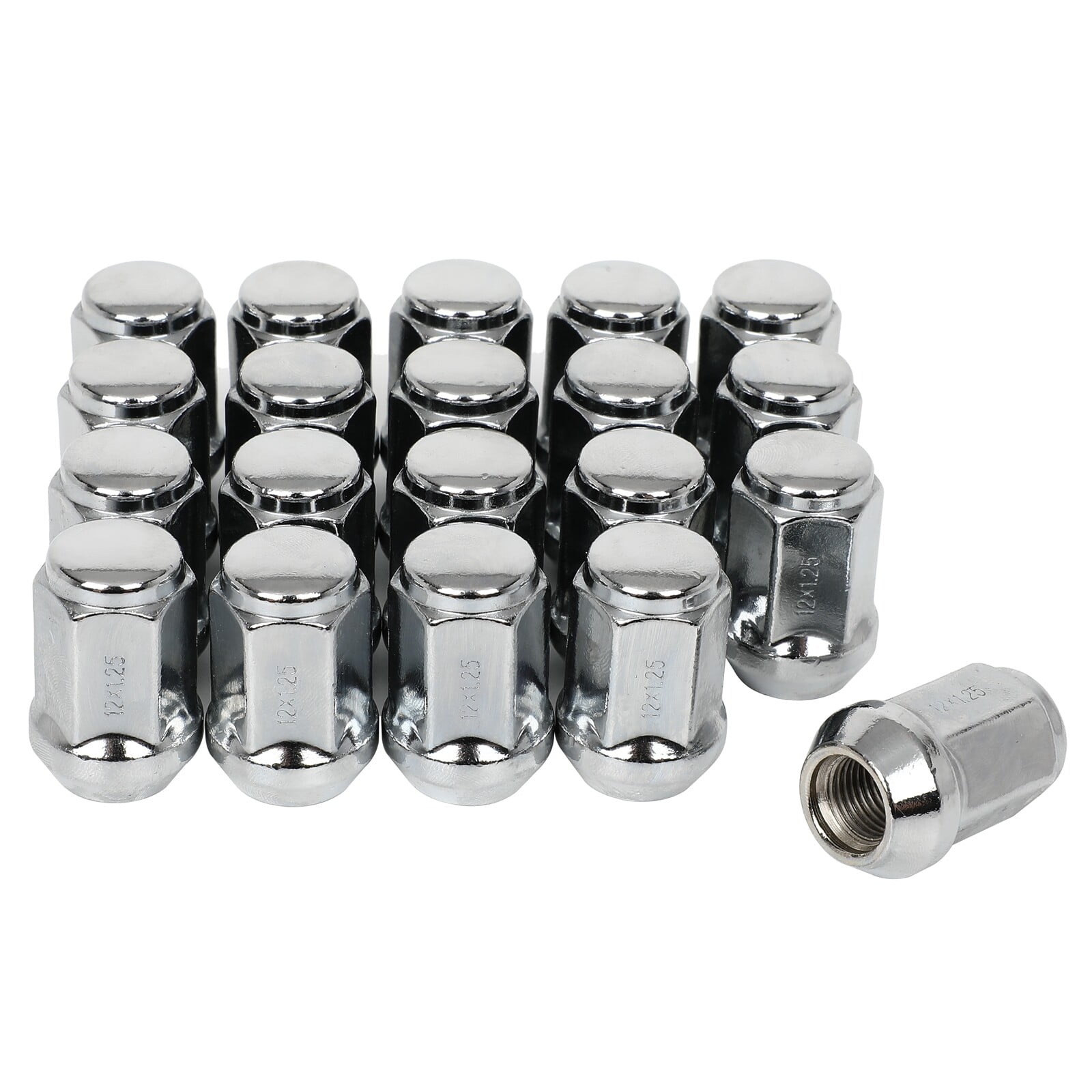 ECCPP Replacement for Wheel Lug Nuts 20pcs M12x1.25 Chrome Lug Nuts 1.38"(35mm) Tall For Subaru 90 91 92 93 94 95 96 97 98 99 00 01 02 03 04 05 06 07 08 09 10 11 12 13 14 15 16 17 18 19 20