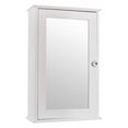 thumbnail image 1 of Armario de pared con un espejo, puerta única, organizador de almacenamiento multiusos, estantes, muebles para el hogar, acabado blanco brillante, 1 of 5