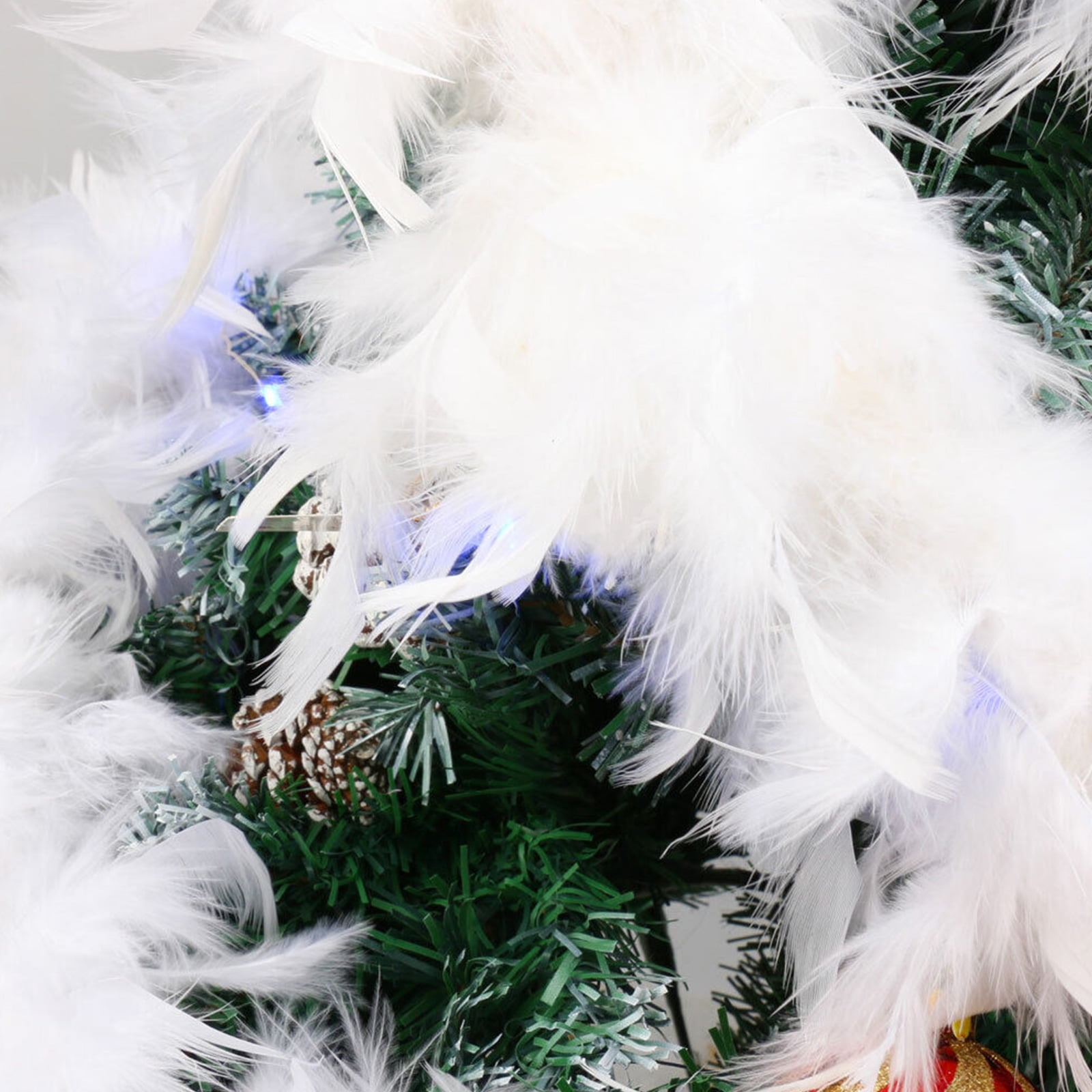 2yds Party White Feather Boa Strip Garland Fancy Christmas Tree Hanging  Decor