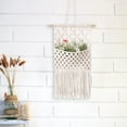 thumbnail image 3 of Macramé para colgar en la pared, colgador de almacenamiento, maceta, marco de fotos bohemio, hecho a mano 67CMX33CM, 3 of 9