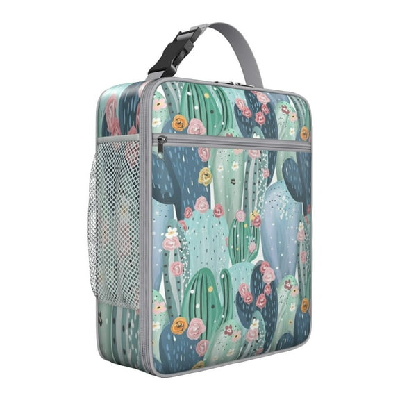 Botany Print Insulated Lunch Bag - Leakproof Reusable Portable Cooler Tote for Adults,Work,School,Picnic,Camping|Detachable Strap,Handle,Bottle Pocket