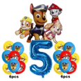 thumbnail image 3 of 17 Uds. Decoración de cumpleaños de la patrulla canina de dibujos animados película de aluminio juego de globos digitales perro Chase Marshall Skye suministros de fiesta para niños Juguetes, 3 of 5