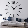 thumbnail image 2 of Reloj de pared con números grandes, adhesivo 3D con efecto espejo, decoración para el hogar y la oficina - Negro TIME negro, 2 of 9