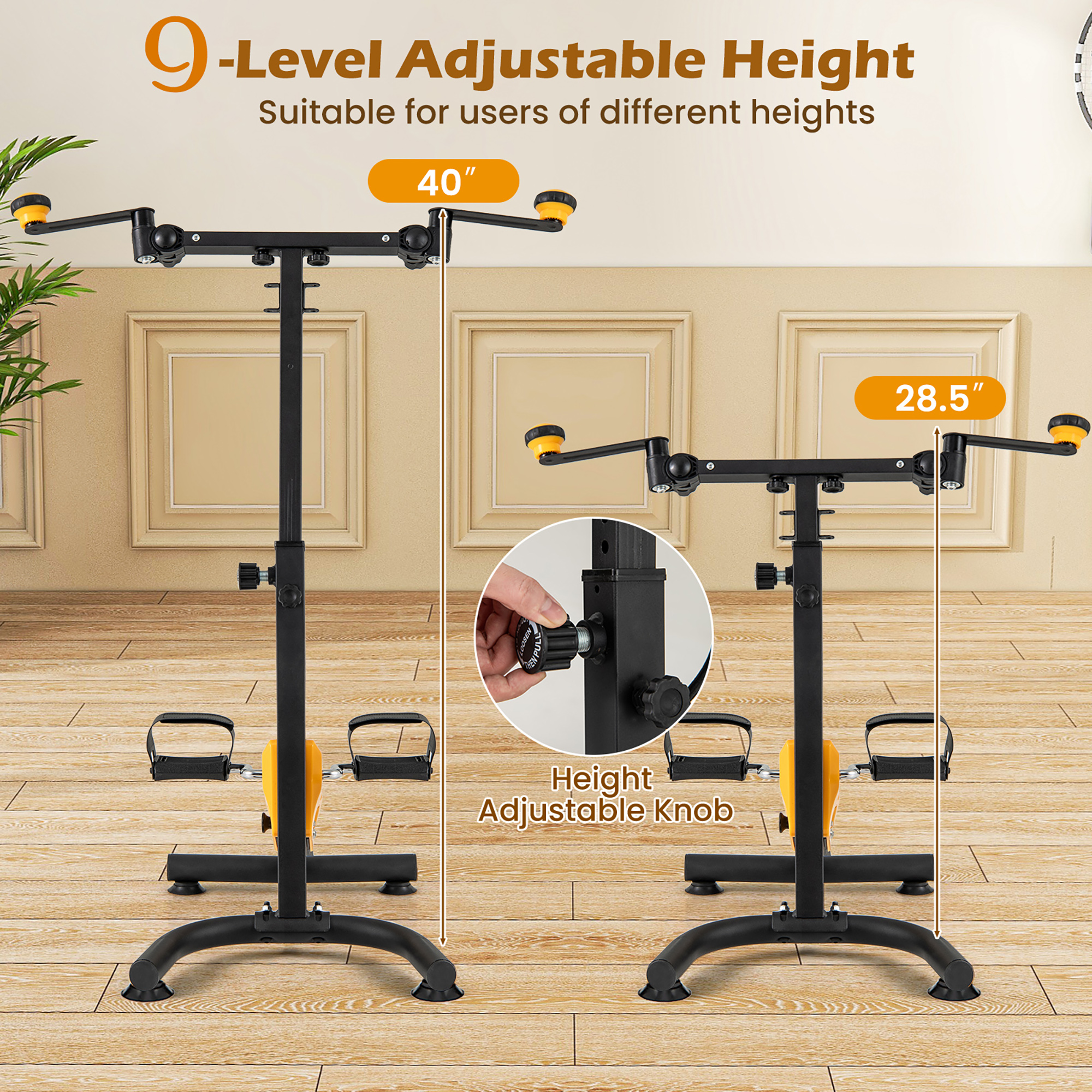 Gymax Folding Pedal Exercise Bike W/ Adjustable Resistance Full body Home Rehab Machine