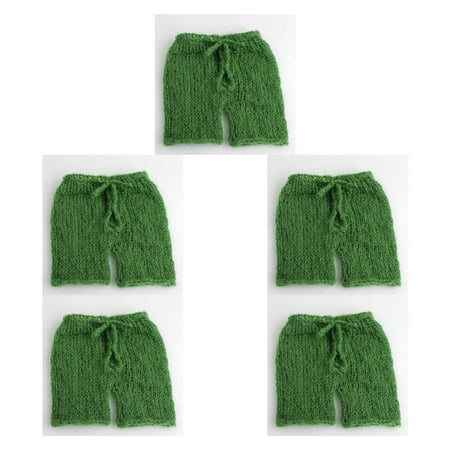 

5pcs Hand-woven Solid Color Baby Crochet Knitted Photo Photography Prop Infant Hat Pants Suits