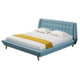 thumbnail image 2 of American Eagle Furniture Tufted Fabric Queen Platform Bed in Light Blue, 2 of 3