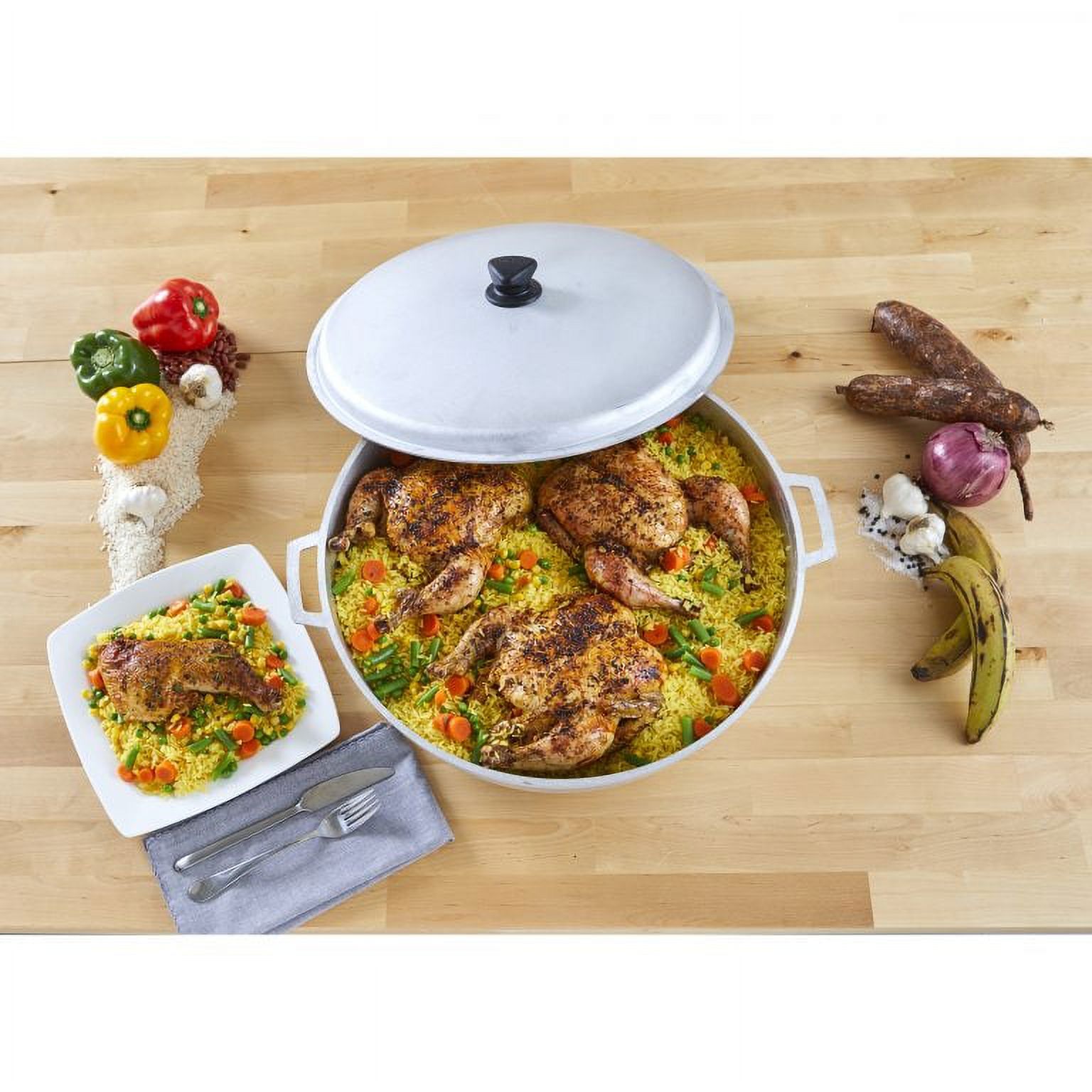IMUSA Oven Safe Cast Aluminum Dutch Oven, Silver