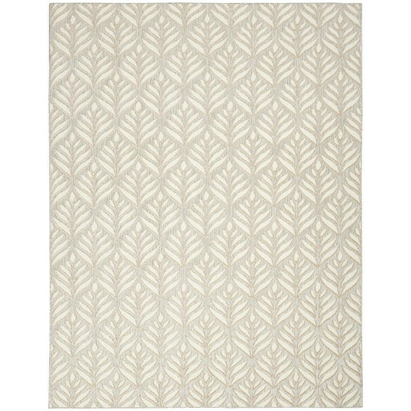 Nourison Aloha Indoor/Outdoor Ivory/Grey 7'10" x 10'6" Area Rug, (8x11)