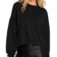 thumbnail image 1 of Gibobby Sudadera oversize mujer Sudadera de Forro Polar Suave con Cuello Redondo Sudadera para Mujer(Negro,CH), 1 of 5
