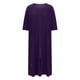 thumbnail image 2 of Karight Women Zipper Robe 3/4 Sleeves Housecoat Dress Full Length Nightgown with Pockets Lounge House Coats Long Bathrobe, 2 of 6