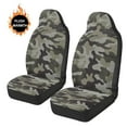 thumbnail image 3 of Uorisanigo Car Front Seat Covers, 2PCS Premium Gray Camouflage Vehicle Seat Cushions, Breathable Coral Fleece Cloth Car Accessories Universal for SUVs, Trucks, Cars, 3 of 7