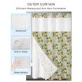 thumbnail image 2 of No Hook Cloth Fabric Shower Curtain with Snap in Liner, Lemon Flowers Waterproof Shower Curtains Set with See Through Top Window, Summer Spring Fruit Watercolor Green Bath Curtains Shower 54"x78", 2 of 6