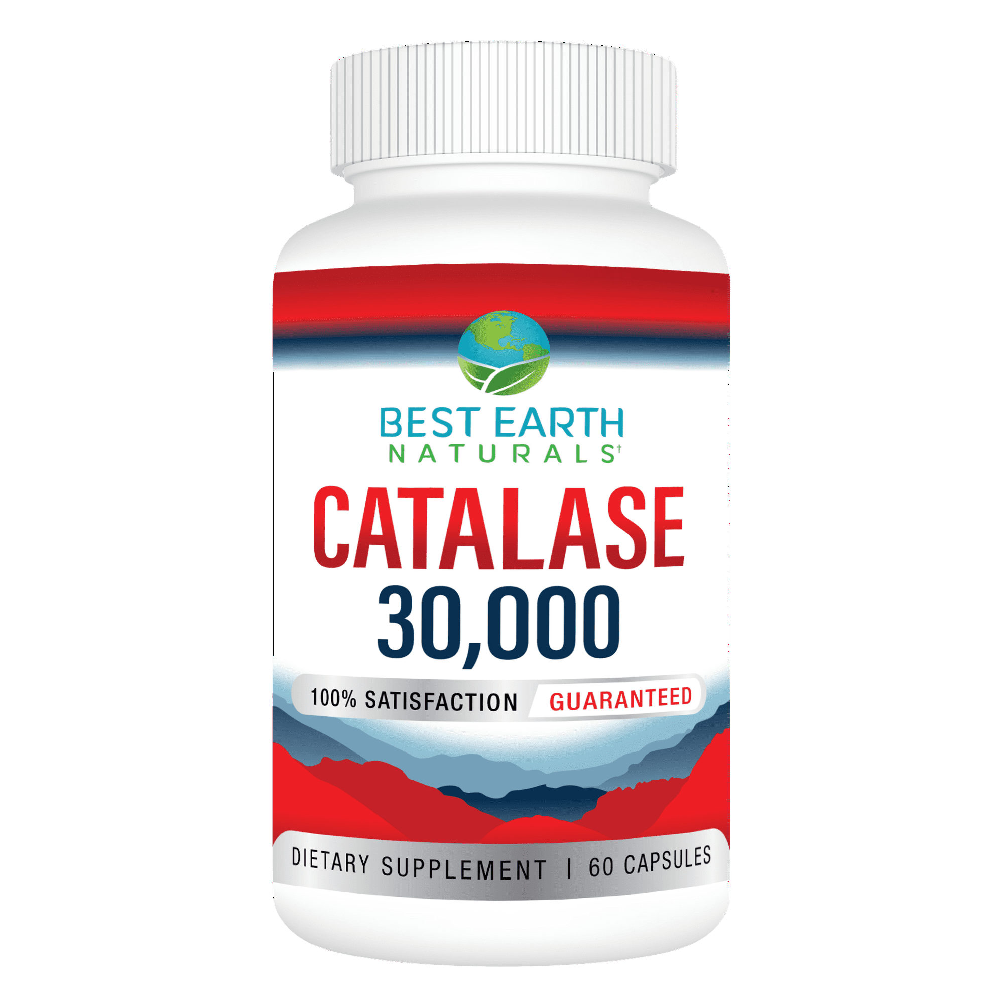 Catalase 30,000 by Best Earth Naturals, Pure Catalase Antioxidant Enzyme for Men and Women, 60 Count
