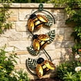 thumbnail image 4 of Wrought Iron Wall Decor, Garden Art, Outdoor Metal Flowers and Butterflies, Flower & Insect Wall Hanging for Patio, Balcony, Courtyard, Kids Room, Red and Yellow, 4 of 6
