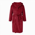 thumbnail image 5 of NOLDARES Mens Hooded Bathrobe Pure Cotton Terry Cloth Long Robe for Men Super Absorbent Quick Drying Spa Robe(Wine,One Size), 5 of 5