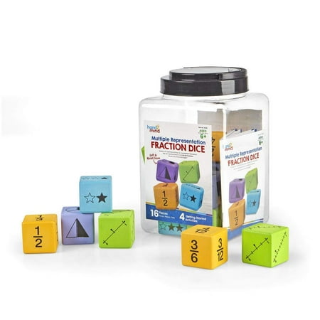 UPC: 0848850113675 | hand2mind Fraction Dice Set of 16 Foam Dice For Classroom Fraction Manipulatives Large Foam Dice Classroom Games Fraction Games Math Dice Teacher Manipulatives Ages 9+