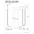 thumbnail image 5 of Kingston Brass KS4136QLL Executive Freestanding Tub Faucet with Hand Shower, Polished Nickel, 5 of 8