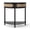 Black + Real rattan + MDF+Solid wood legs+1, variant on LIANGKA Half Moon Shaped End Table with Sliding Woven Doors Freestanding Semi-Circle Console Table with Cabinets & Bottom Shelf for Hallway Living Room Bedroom Black