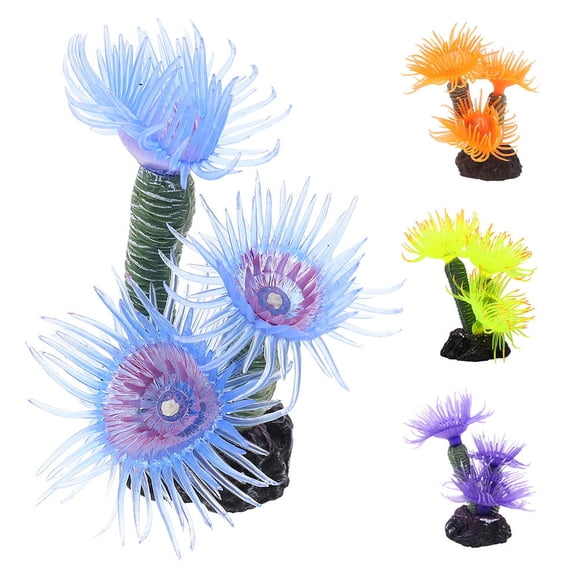 Raindrops 4Pcs Realistic Resin Coral Reef Decorations for Aquarium Fish Tank Underwater Ornament