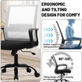 thumbnail image 6 of YRLLENSDAN Mesh Home Office Chair for Adults, Adjustable Height Computer Chair with Lumbar Support Arms, Ergonomic Swivel Rolling Desk Chair for Women Men Executive, (White, 2), 6 of 7