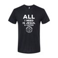 thumbnail image 2 of Wild Bobby All I Need is Jesus & Coffee Inspirational/Christian Men Premium Tri Blend Tee, True Black, XX-Large, 2 of 6