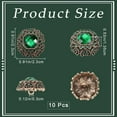 thumbnail image 2 of 10Pcs Emerald Button Base Sewing Shank Buttons 23 * 23mm Metal Sew on Buttons Square Clothes Art Button, 2 of 6