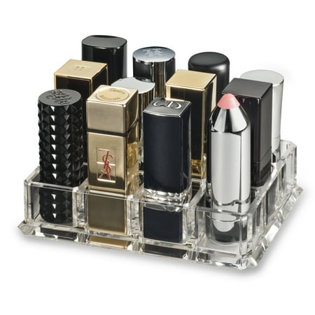 Acrylic Base - byalegory acrylic lipstick makeup organizer designed for larger base lipsticks | 12 spaces