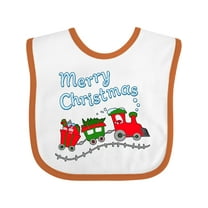 Inktastic Merry Christmas Train with Presents Boys or Girls Baby Bib