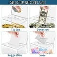 thumbnail image 4 of Acrylic Donation Box with Lock, Ballot Box with Sign Holder Safe Suggestion Box Storage Container for Voting, Fundraising, Raffle Box, Bar 6.2" x 4.6" x 4.0", 4 of 7