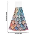 thumbnail image 6 of Yayeee Kitchen Hanging Hand Towels Set of 2 with Loop Bathroom Absorbent Tie Towel, Blue Art Pattern, 6 of 7