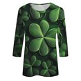 thumbnail image 5 of Womens St Patricks Day Tops, 3/4 Sleeve T Shirt Tops for Women, Round Neck Blouses Ladies Loose Casual St. Patrick's Day Printed Shirt Round Neck Three Quarter Sleeves 3/4 Sleeved T-Shirts, 5 of 5