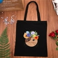 thumbnail image 4 of Diy Embroidery Material Kit Cartoon Animal Pattern Water-soluble Printing Canvas Bag With Hoop Threads Needles (black And White), 4 of 8