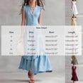 thumbnail image 3 of ChaoHeng Summer Dress Maxi Dresses for Women Solid V Neck Sleeveless Button Layer Ruffle Flowy Long for White S, 3 of 8