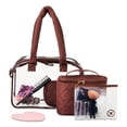 thumbnail image 2 of Walmart Puffy Handle Getaway Travel Bag with Essentials, Clear and Mocha, 10 Piece, 2 of 7