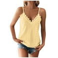 thumbnail image 2 of Camiseta sin mangas con cuello en V y encaje para mujer - Tirantes finos ajustables, blusa de verano holgada, tallas S-XL, 2 of 8