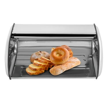 Stainless Steel Bread Box, Silver Bread Bin, Kitchen Counter Bread Container New 17.1*10.6*7in Silver