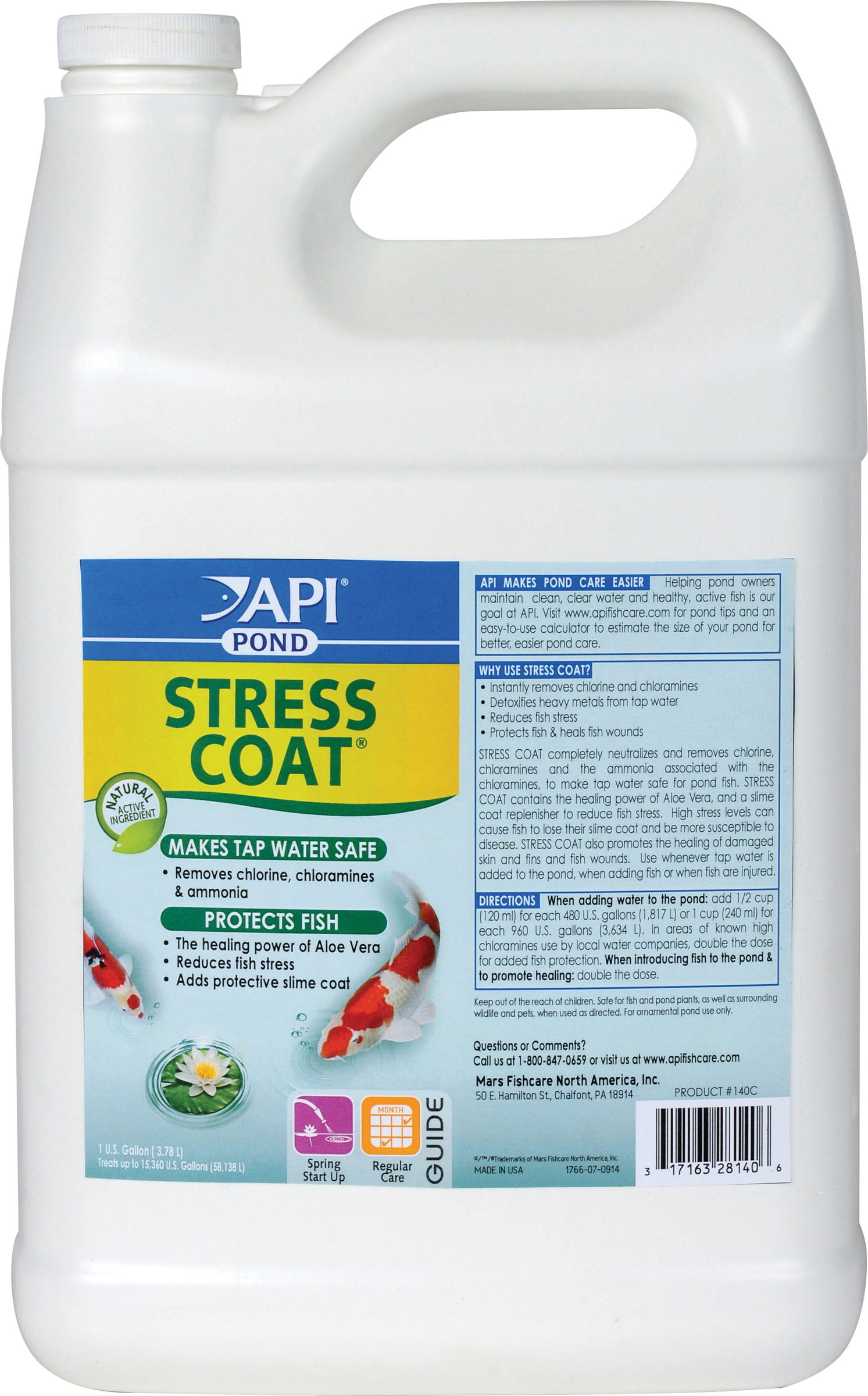 Api Pondcare Stress Coat Pond Water Conditioner 1-Gallon (Pack of 1) by Mars Fishcare North America