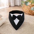 thumbnail image 4 of Pet Tuxedo Bandana with Bow Tie, Adjustable Elegant Formal Neckwear Collar Accessory for Dogs Cats, Perfect for Wedding Party All Breeds Black L, 4 of 8