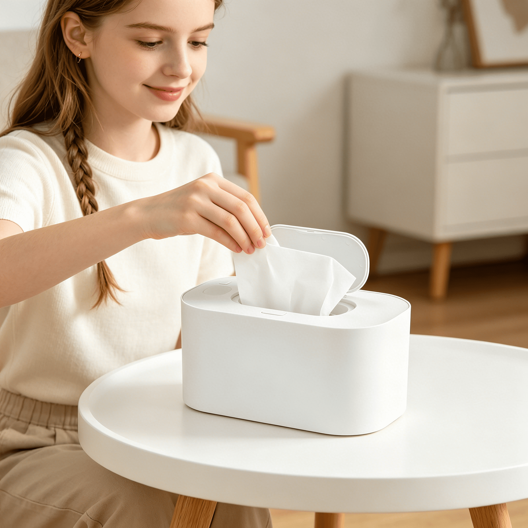 HIBIBUD 2026 New Portable Wipe Warmer Dispenser with Led Display-Usb Powered,Adjustable Temperature Control,Even Heating,Large Capacity for Home,Car&Travel(White)