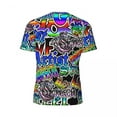 thumbnail image 6 of T Shirt For Men Colorful Word Graffiti Letter Art Print Harajuku Gym T-Shirts Short Sleeve Quick Dry, 6 of 7