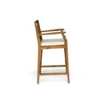 thumbnail image 5 of Logan Outdoor Acacia Wood Barstool, Teak and Cream, 5 of 6