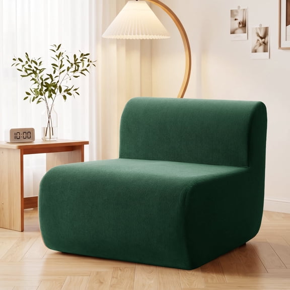 Single Sofa Chair,Memory Foam Lazy Sofa Sack,Armless Floor Sofa,for Bedroom, Living Room, Office & Home,Dark Green