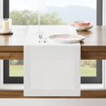 thumbnail image 1 of TRAHOO-Linen Textured Border Table Runner, 14 x 60 Inch White, Farmhouse Style White Table Runners 60 Inches Long, Easy Care Everyday Polyester Table Runner, 1 of 4