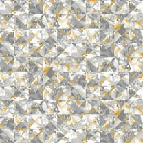 Henry Glass Black, White & 24 Karat Marble Mosaic White Cotton Fabric By The Yard