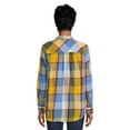 thumbnail image 3 of Time and Tru Women's Button Down Flannel Shirt with Long Sleeves, Sizes XS-3XL, 3 of 5