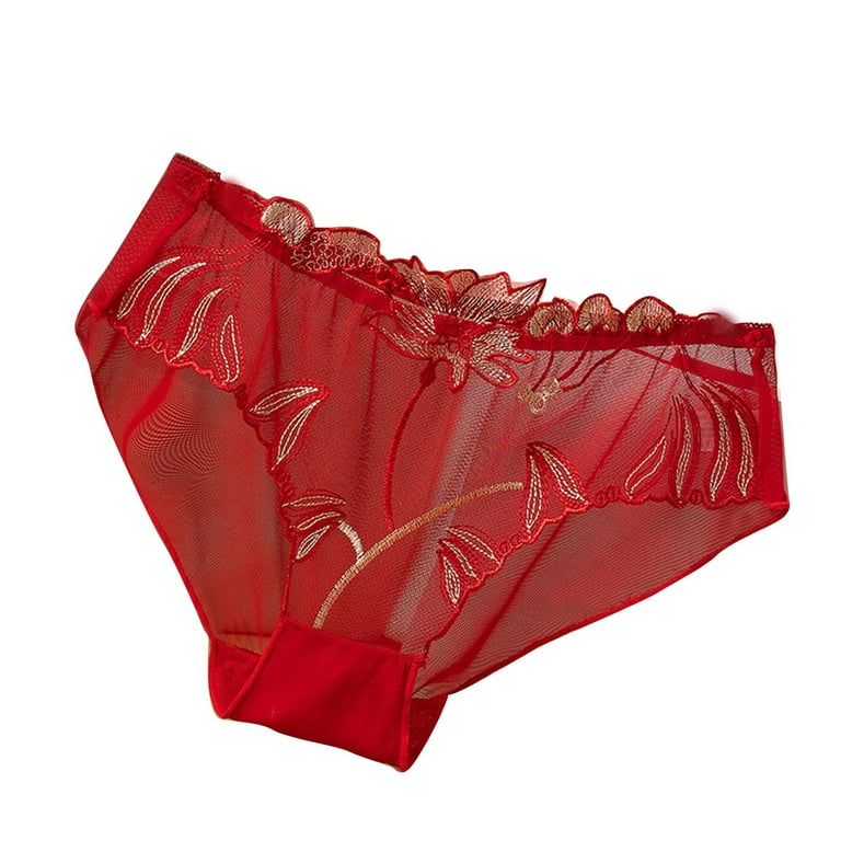 QIPOPIQ Underwear for Women Plus Size Cutut Lace Briefs Sexy Hollow Out  Lingerie Under Panties 