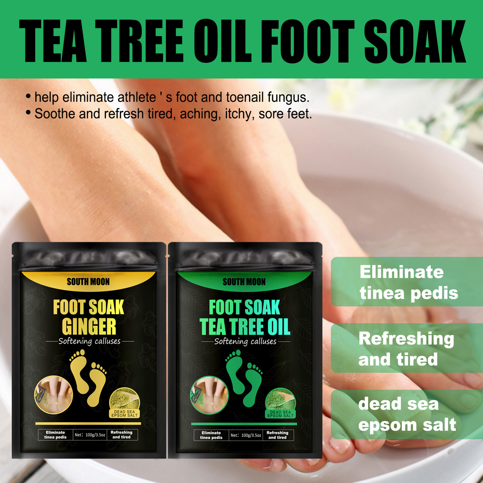 GoFJ 100g/Pack Foot Bath Salt Natural Easy to Use Effective Foot Soak